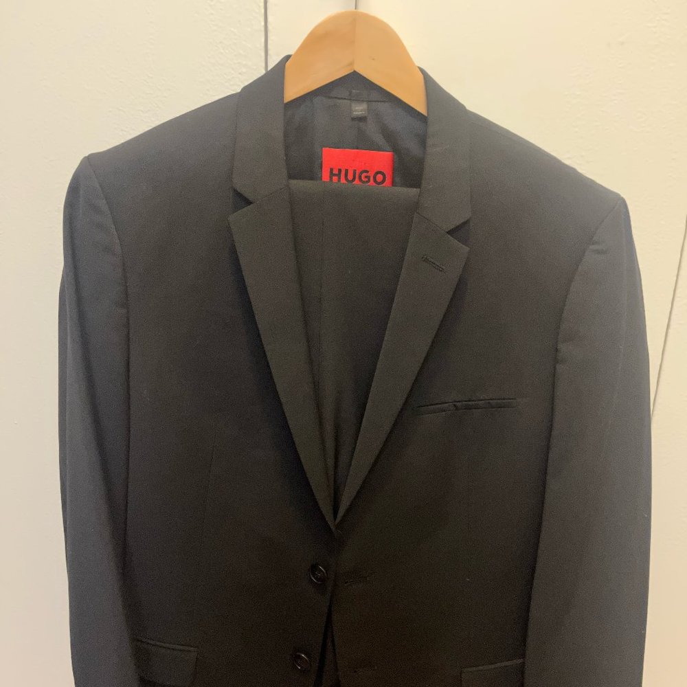 Black Arti & Hesten Stretch Wool Extra Slim Fit Suit